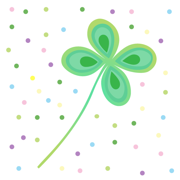 four leaf clover happy 四葉のクローバー　イラスト　フリー