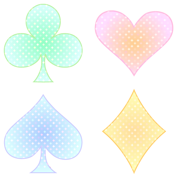 トランプ　スペード　ダイヤ　クラブ　ハート　フリー素材　イラスト suit hearts diamonds clubs spades freebie