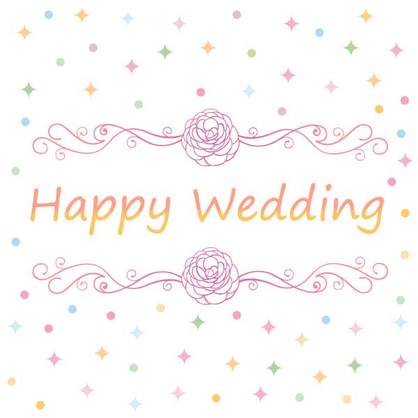 ハッピーウェディング　ロゴ　フリー素材　free images happy wedding logo
